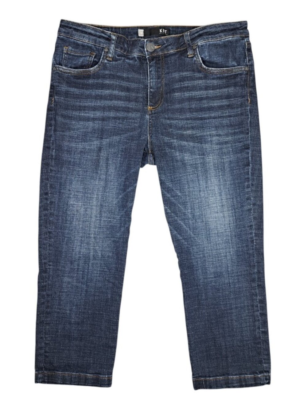 Kut from the Kloth Lauren Cropped Straight Leg Jeans Dark Wash Blue Womens Sz 12